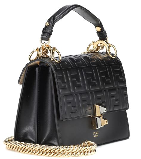 fendi kan i black leather bag|fendi roma bag.